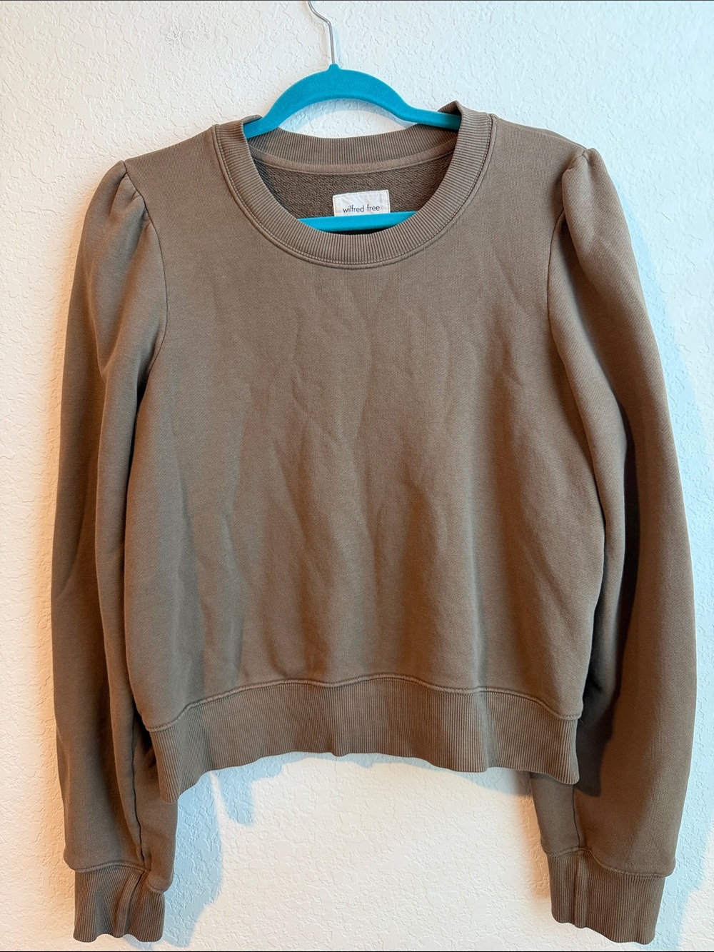 Wilfred Crewneck Puff-Sleeve Sweater
